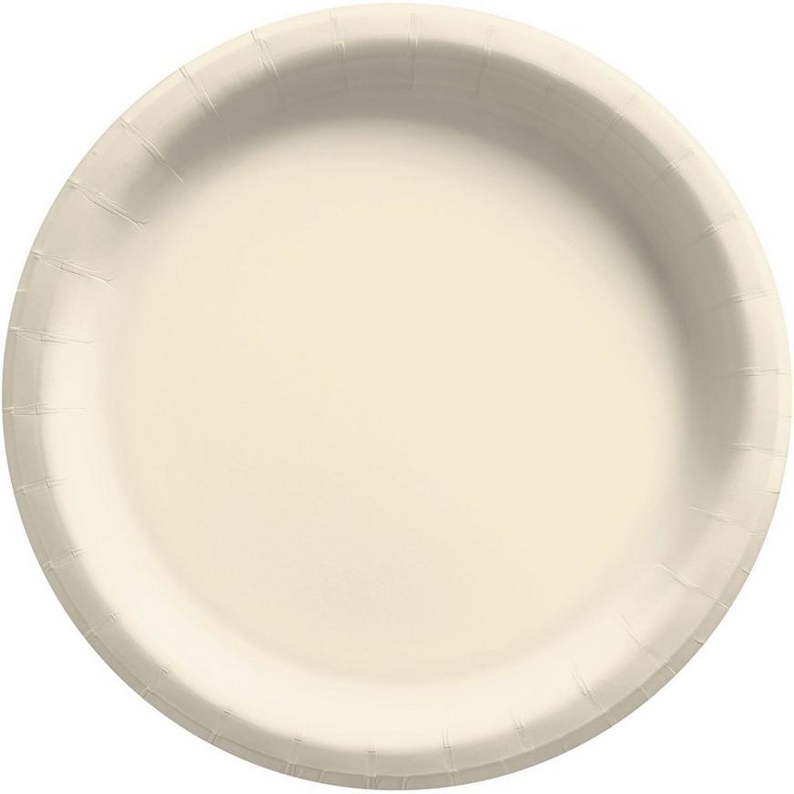 Vanilla Cream Extra Sturdy Paper Dinner Plates, 10in, 50ct